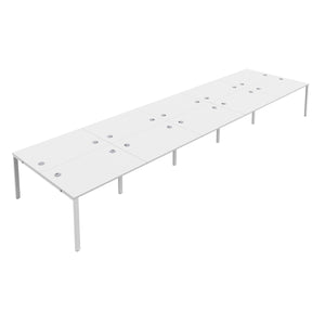 CB Bench with Cable Ports: 10 Person | 1400 X 800 | White/White