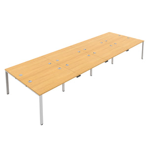 CB Bench with Cable Ports: 8 Person | 1400 X 800 | Nova Oak/White