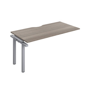 Telescopic Bench Extension with Cut Out: 1 Person | 1600 X 800 | Grey Oak/Silver