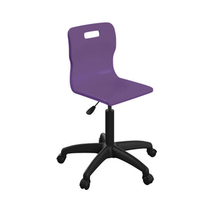 Titan Swivel Senior Chair with Plastic Base and Castors Size 5-6 | Purple/Black