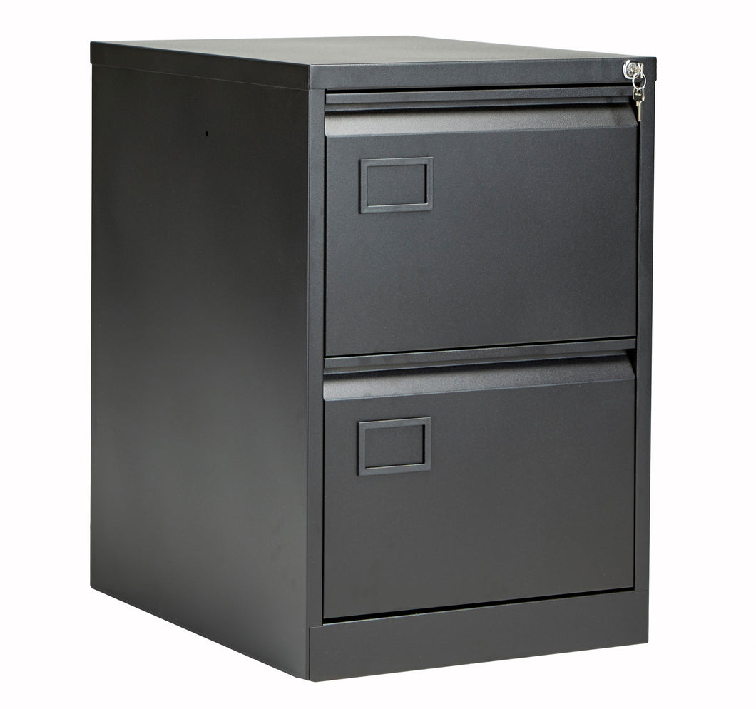 Bisley 2 Drawer Contract Steel Filing Cabinet | Black