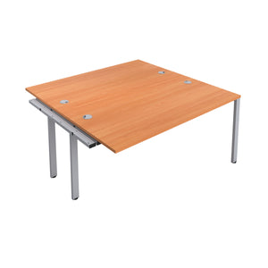 CB Bench Extension with Cable Ports: 2 Person | 1400 X 800 | Beech/Silver