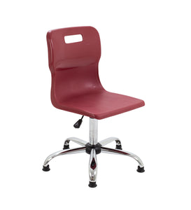 Titan Swivel Senior Chair with Chrome Base and Glides Size 5-6 | Burgundy/Chrome