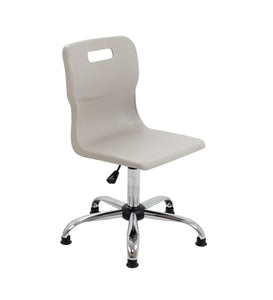 Titan Swivel Senior Chair with Chrome Base and Glides Size 5-6 | Grey/Chrome