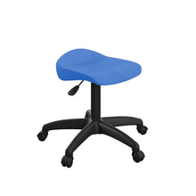 Load image into Gallery viewer, Titan Swivel Junior Stool with Plastic Base and Castors Size 5-6 | Blue/Black