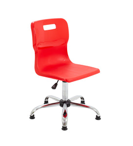 Titan Swivel Senior Chair with Chrome Base and Glides Size 5-6 | Red/Chrome