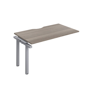 Telescopic Bench Extension with Cut Out: 1 Person | 1400 X 800 | Grey Oak/Silver