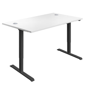 Economy Single Motor Sit Stand Desk | 1200 X 800 | White/Black