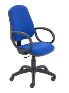 Calypso 2 Single Lever Office Chair with Fixed Back and Fixed Arms | Royal Blue