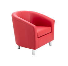 Load image into Gallery viewer, Tub Armchair with Metal Feet | Red PU