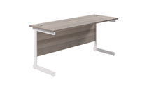 Load image into Gallery viewer, Single Upright Rectangular Desk: 600mm Deep | 1600X600 | Grey Oak/White