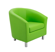 Load image into Gallery viewer, Tub Armchair with Metal Feet | Lime PU