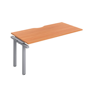 Telescopic Bench Extension with Cut Out: 1 Person | 1600 X 800 | Beech/Silver