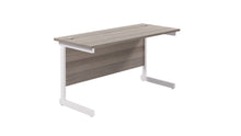 Load image into Gallery viewer, Single Upright Rectangular Desk: 600mm Deep | 1400X600 | Grey Oak/White