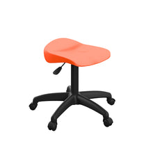 Load image into Gallery viewer, Titan Swivel Junior Stool with Plastic Base and Castors Size 5-6 | Orange/Black