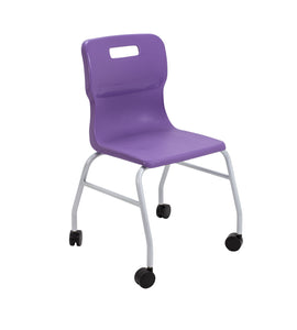 Titan Move 4 Leg Chair With Castors | Purple