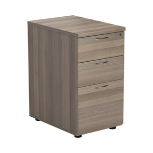 Essentials Desk High 3 Drawer Pedestal | 600 Deep | Grey Oak