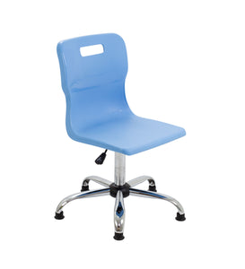 Titan Swivel Senior Chair with Chrome Base and Glides Size 5-6 | Sky Blue/Chrome