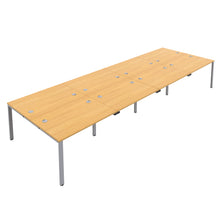 Load image into Gallery viewer, CB Bench with Cable Ports: 8 Person | 1400 X 800 | Nova Oak/Silver