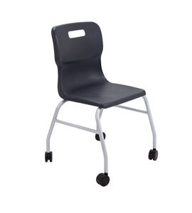Titan Move 4 Leg Chair With Castors | Charcoal