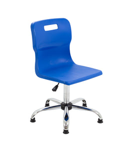 Titan Swivel Senior Chair with Chrome Base and Glides Size 5-6 | Blue/Chrome