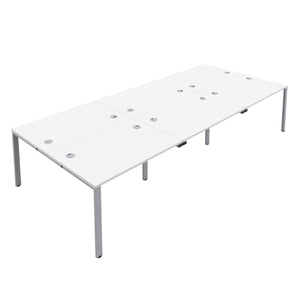 CB Bench with Cable Ports: 6 Person | 1200 X 800 | White/Silver