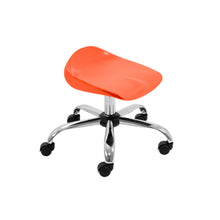 Load image into Gallery viewer, Titan Swivel Junior Stool with Chrome Base and Castors Size 5-6 | Orange/Chrome