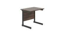 Load image into Gallery viewer, Single Upright Rectangular Desk: 600mm Deep | 800X600 | Dark Walnut/Black