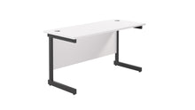 Load image into Gallery viewer, Single Upright Rectangular Desk: 600mm Deep | 1200X600 | White/Black