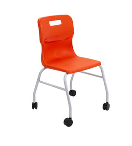 Titan Move 4 Leg Chair With Castors | Orange