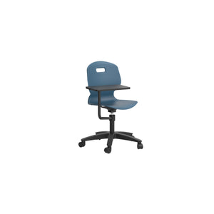Arc Swivel Chair With Arm Tablet | Steel Blue