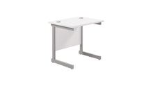 Load image into Gallery viewer, Single Upright Rectangular Desk: 600mm Deep | 800X600 | White/Silver