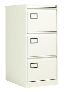 Bisley 3 Drawer Contract Steel Filing Cabinet | Chalk White