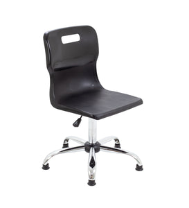 Titan Swivel Senior Chair with Chrome Base and Glides Size 5-6 | Black/Chrome