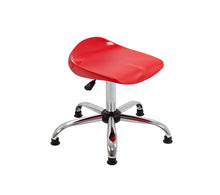 Load image into Gallery viewer, Titan Swivel Senior Stool with Chrome Base and Glides Size 5-6 | Red/Chrome
