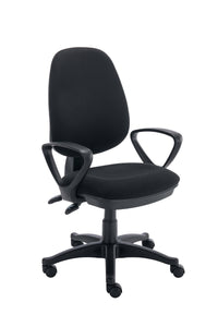 Versi 2 Lever Operator Chair with Fixed Arms | Black