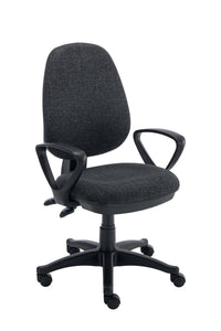 Versi 2 Lever Operator Chair with Fixed Arms | Charcoal