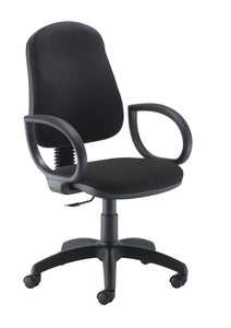 Calypso 2 Single Lever Office Chair with Fixed Back and Fixed Arms | Black