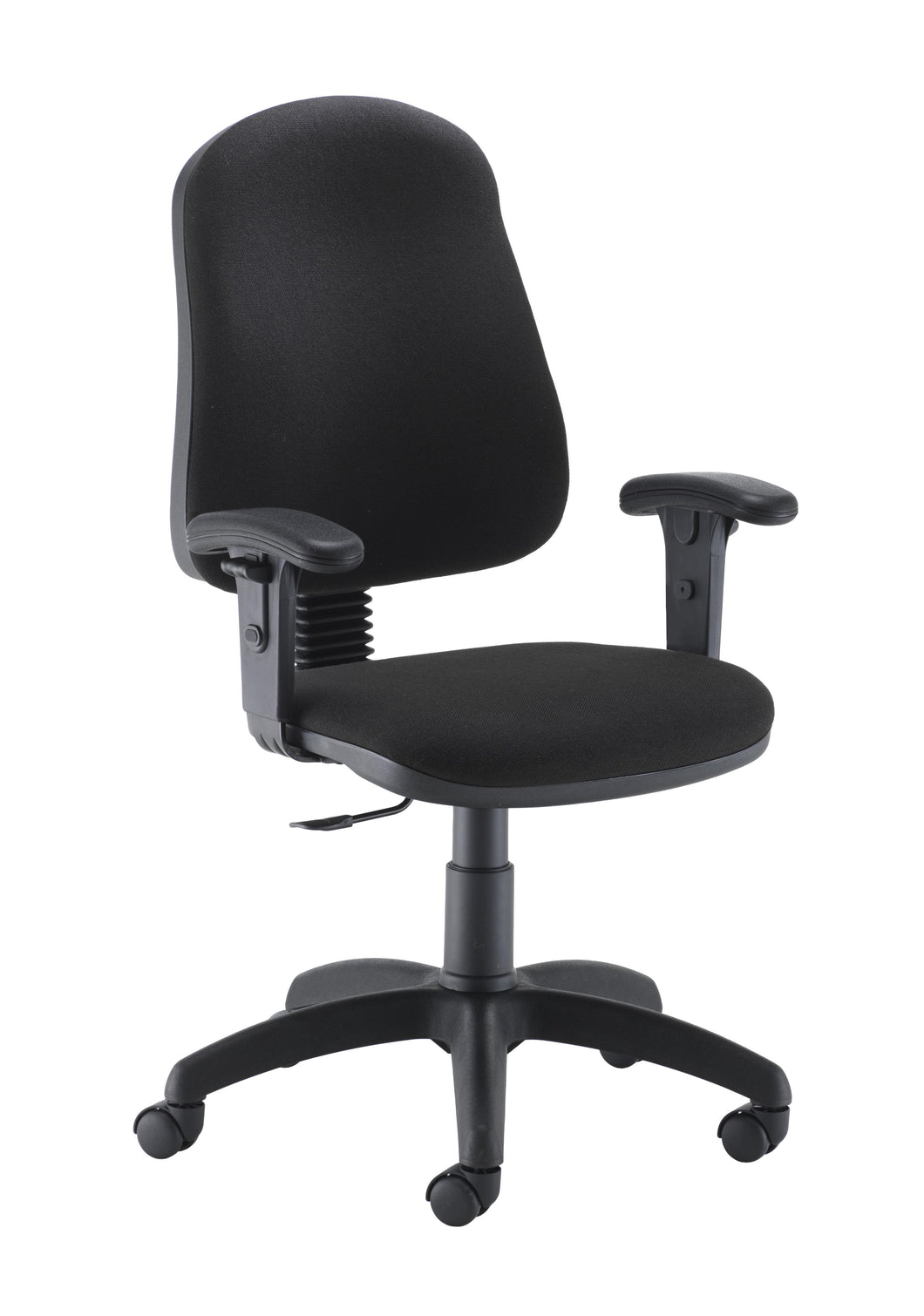 Calypso 2 Single Lever Office Chair with Fixed Back and Adjustable Arms | Black