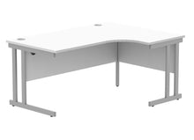 Load image into Gallery viewer, Office Right Hand Corner Desk With Steel Double Upright Cantilever Frame | 1600X1200 | Arctic White/Silver