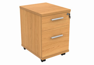 Mobile Under Desk Office Storage Unit | 2 Drawers | Norwegian Beech