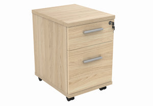 Mobile Under Desk Office Storage Unit | 2 Drawers | Canadian Oak
