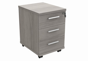 Mobile Under Desk Office Storage Unit | 3 Drawers | Alaskan Grey Oak