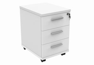 Mobile Under Desk Office Storage Unit | 3 Drawers | Arctic White