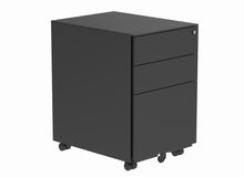 Load image into Gallery viewer, Steel Mobile Under Desk Office Storage Unit | 3 Drawers | Black
