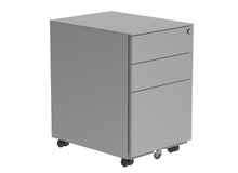 Load image into Gallery viewer, Steel Mobile Under Desk Office Storage Unit | 3 Drawers | Silver