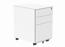 Load image into Gallery viewer, Steel Mobile Under Desk Office Storage Unit | 3 Drawers | White