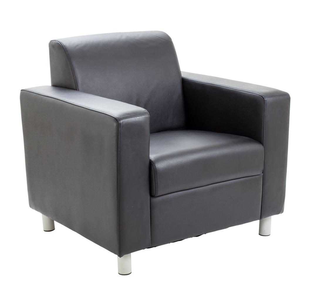 Iceberg Leather Faced Armchair | Black