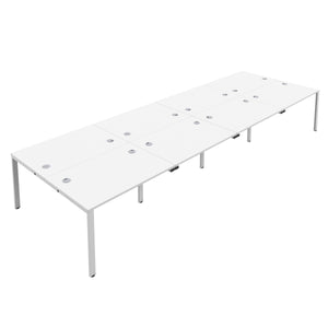 CB Bench with Cable Ports: 8 Person | 1600 X 800 | White/White