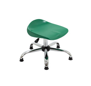 Titan Swivel Junior Stool with Chrome Base and Glides Size 5-6 | Green/Chrome